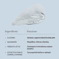 Infografica suingredienti e benefici del detergente di Oslo Skin Lab: glicerina, idrata e supporta l'elasticità; niacinamide, riequilibra e illumina; prebiotici, sostengono il microbioma; estratto di fiori di camomilla, con proprietà lenitive