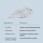Infografica suingredienti e benefici del detergente di Oslo Skin Lab: glicerina, idrata e supporta l'elasticità; niacinamide, riequilibra e illumina; prebiotici, sostengono il microbioma; estratto di fiori di camomilla, con proprietà lenitive